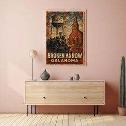 Broken Arrow Cityscape Wanderlust Minimalist Poster