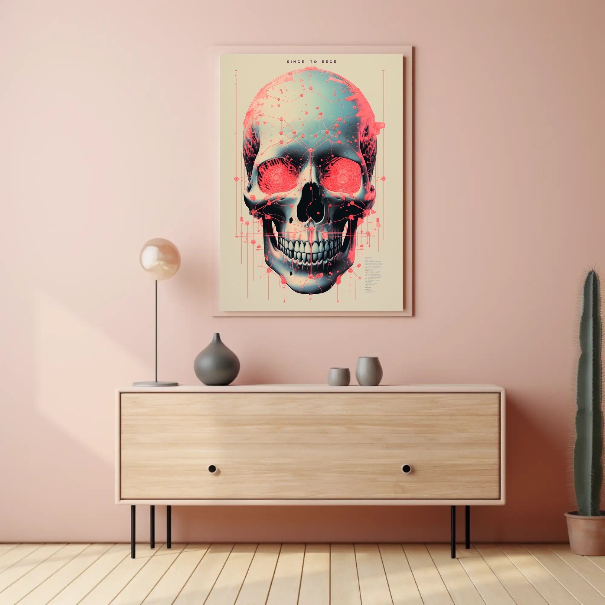 Technological Skull Poster