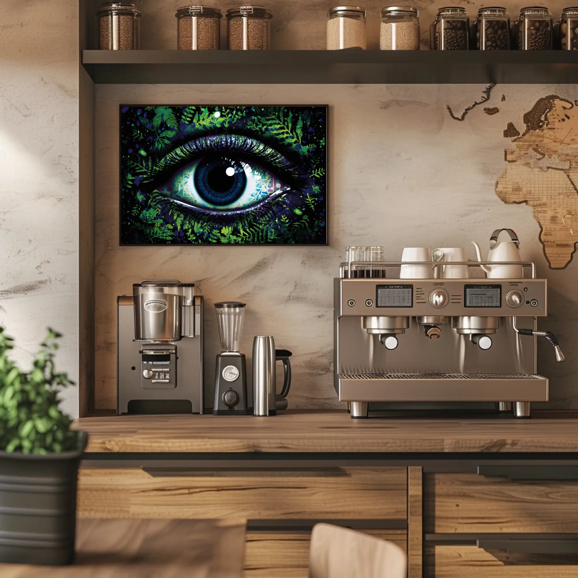 Human Eye Travel Poster With Vibrant Nature Background