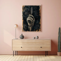 Artistic Skeletal Hand Feather Abstract, Artistic, or Pop Culture Poster