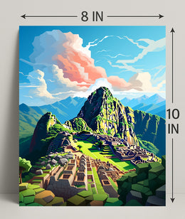 Machu Picchu A Digital Impression Poster