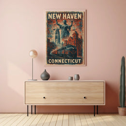 New Haven Connecticut Cityscape Photography Realism Poster