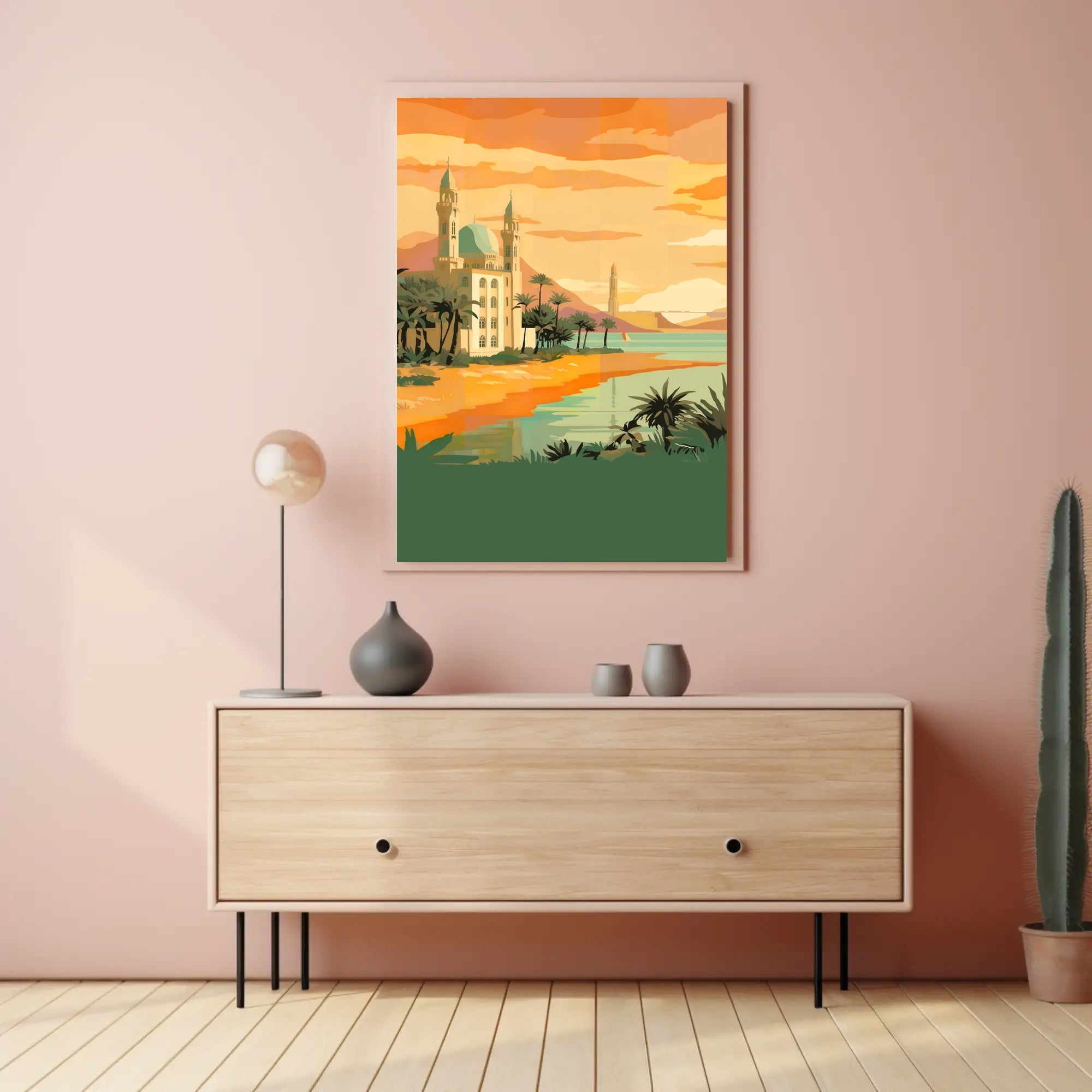 Sunset Over the Oasis Poster