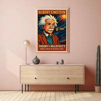 Einstein Relativity Theory Educational Vintage Science Gallery Quality Classic Intellectual Decor Poster