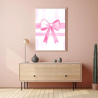 Pink Ribbon Elegance Minimalist Wall Art Poster
