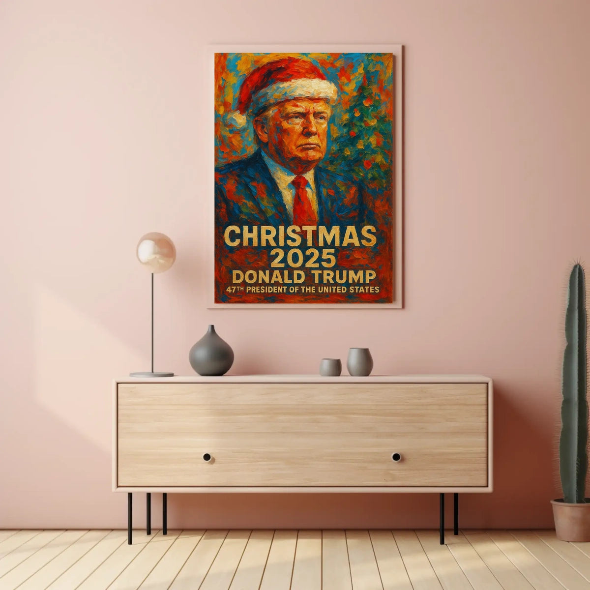 Christmas 2025 with Santa Hat Political or Propaganda Poster