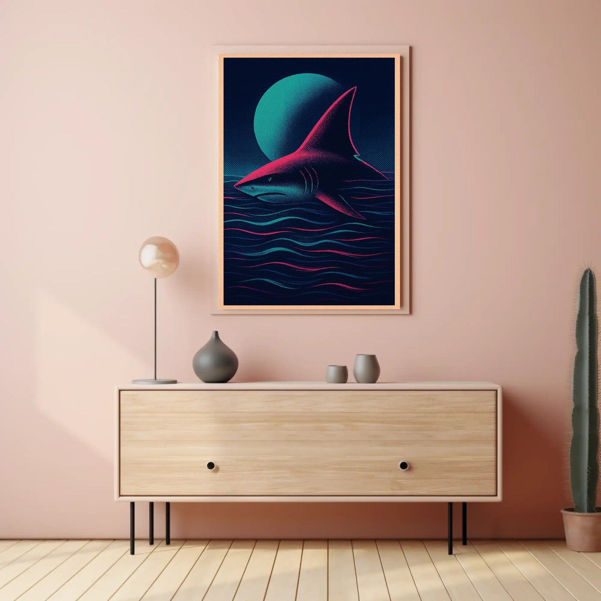 Moonlit Shark Poster