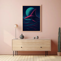 Moonlit Shark Poster