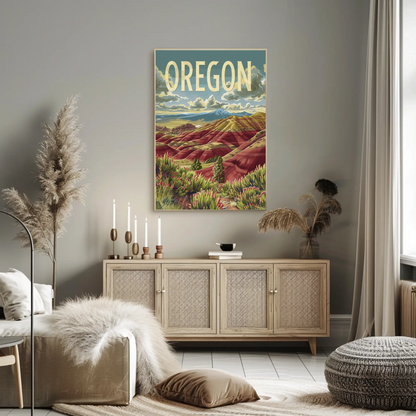 Oregon Painted Hills Wilderness Travel Poster