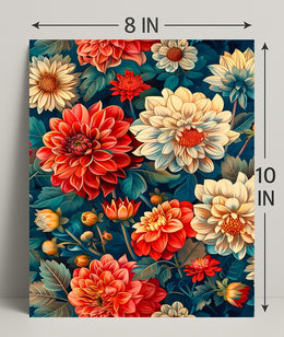 Vibrant Floral Garden Artistic Masterpiece Poster