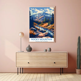 Rocky Mountain Adventure in Vintage National Park Poster