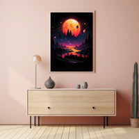 Cosmic Surrealism Alien Planet Art Poster
