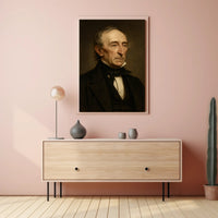 Elderly Gentleman Portrait in Artistic Oil Painting Style Poster