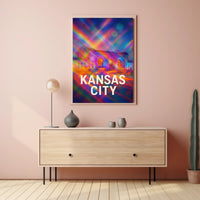 Kansas City Skyline Vibrant Expressionism Poster