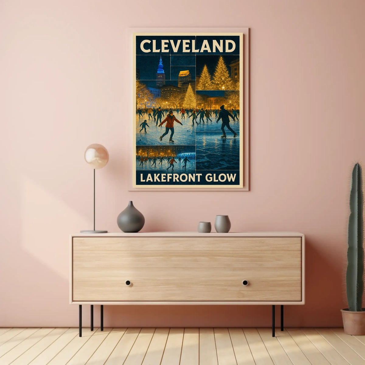 Cleveland Lakefront Glow Poster