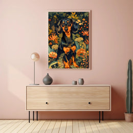 Dachshund in Bloom Wall Art Print