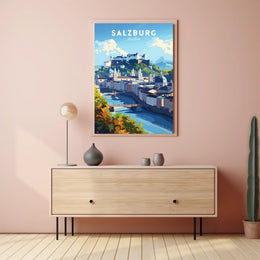 Salzburg's Iconic Cityscape Travel Poster