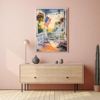 old fashioned front porch Poster