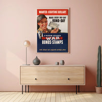 Wanted Fighting Dollars Vintage Poster Art Print for Home Decor PosterGoat