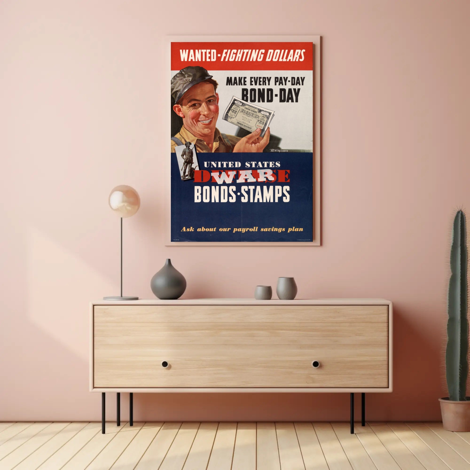 Wanted Fighting Dollars Vintage Poster Art Print for Home Decor PosterGoat
