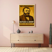 Ulysses S. Grant 18th President of the United States Inked Comic Style Poster