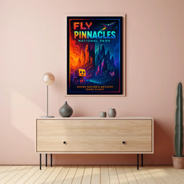 Fly Pinnacles National Park Poster Vintage Travel