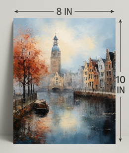 Autumn In A Canal City Poster