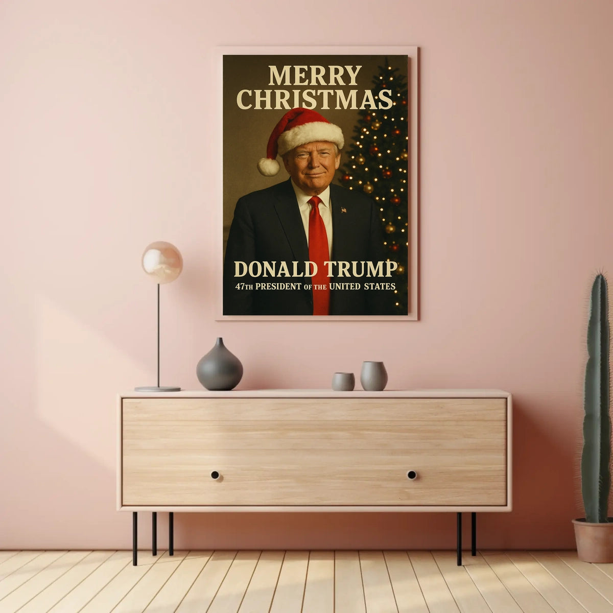 Merry Christmas Suit and Tree Cultural or Heritage Poster
