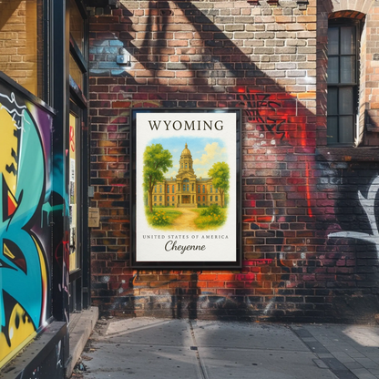 Wyoming, Cheyenne Signature Series Vintage Travel Poster