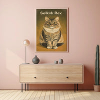 Selkirk Rex Cat Photography Realism Wall Art Poster