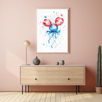 Watercolor Balloon Dog Artwork in Pastel Bouquet Poster