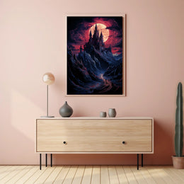 Enchanted Castle Under A Blood Moon Poster