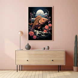 Mystical Fish Under Moonlit Night Poster