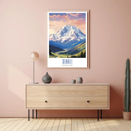 Denali National Park Scenic Travel Poster Print
