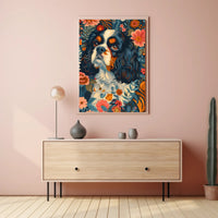Floral Canine Portrait Wall Art Print