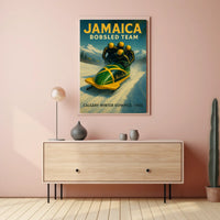 Jamaica Bobsled Team 1988 Calgary Winter Poster