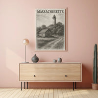 Massachusetts Lighthouse Scene Poster