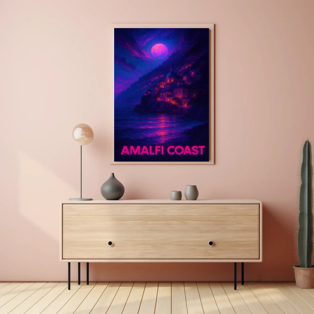 Amalfi Coast Enchanting Nightscape Poster