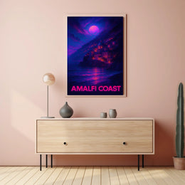 Amalfi Coast Enchanting Nightscape Poster