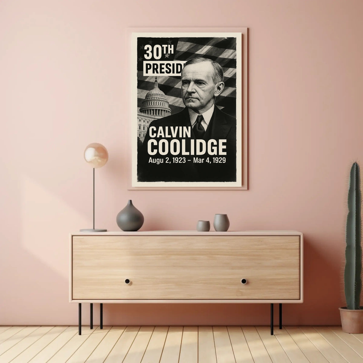 Calvin Coolidge 30th President of the United States Digital Montaje Poster
