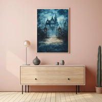 Haunted Manor At Dusk Poster