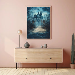 Haunted Manor At Dusk Poster