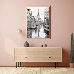 Amsterdam Canal Scene Classic Travel Poster