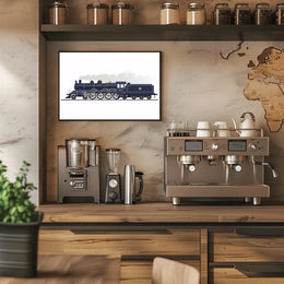 Vintage Steam Locomotive Poster: Classic Rail Elegance