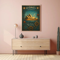 Sydney Coastal Poster Travel Wall Art Print