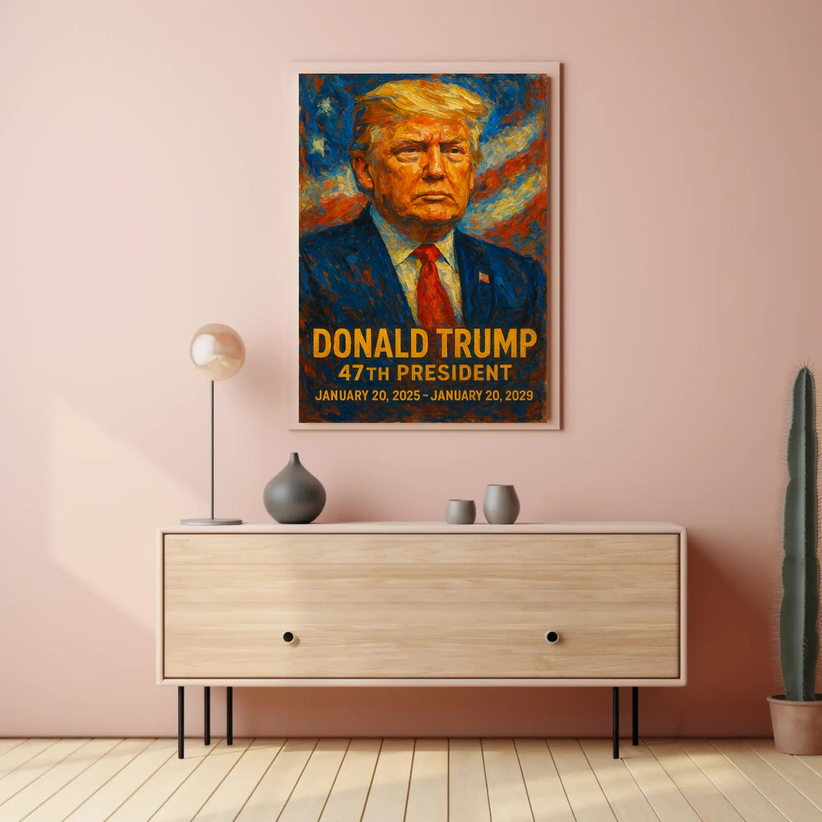 Trump Blaze Determination Expressionism Poster