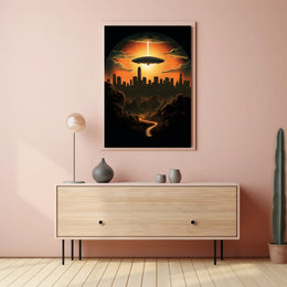 Alien Encounter at Sunset Poster