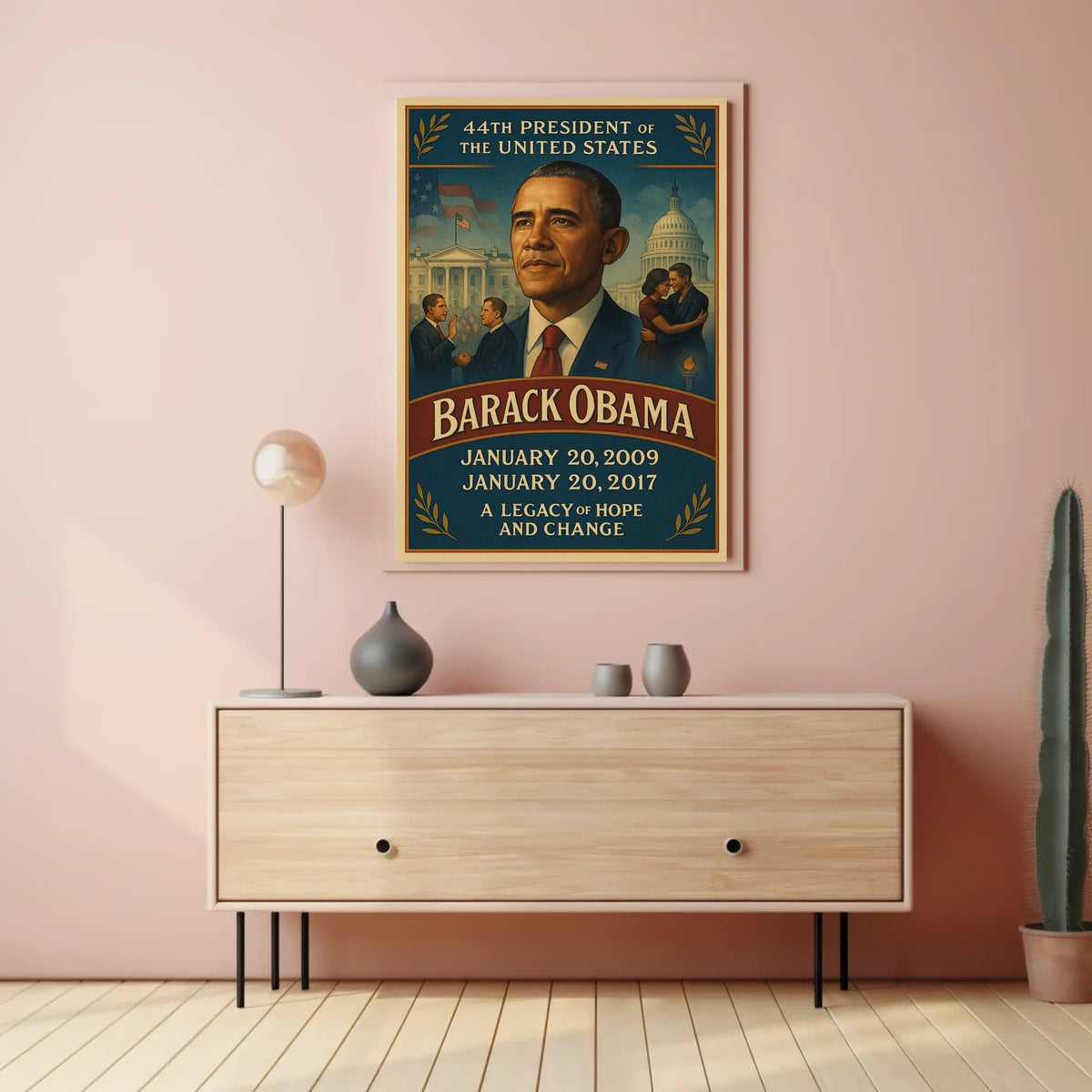 Obama Illustrated Art Print Presidential Poster