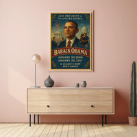 Obama Illustrated Art Print Presidential Poster