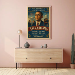 Obama Illustrated Art Print Presidential Poster